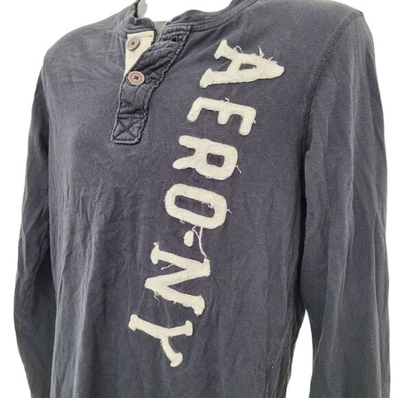2/$20 Aeropostale Black Classic Logo Casual Top Long Sleeve Size: M - Picture 5 of 6